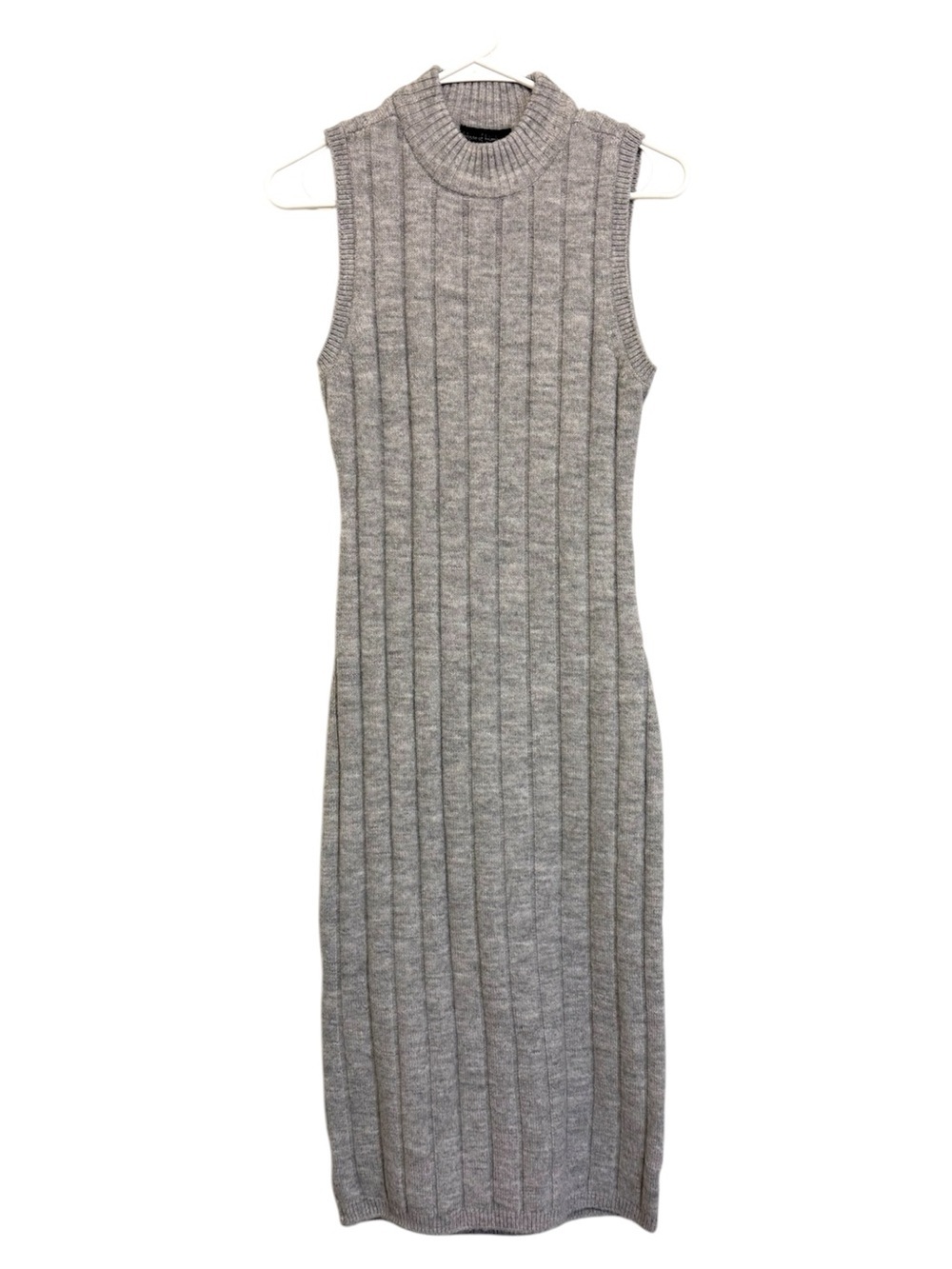 2/$30 House of Harlow 1960 Gray Ribbed Mock Neck Sweater Dress XS Bodycon Midi